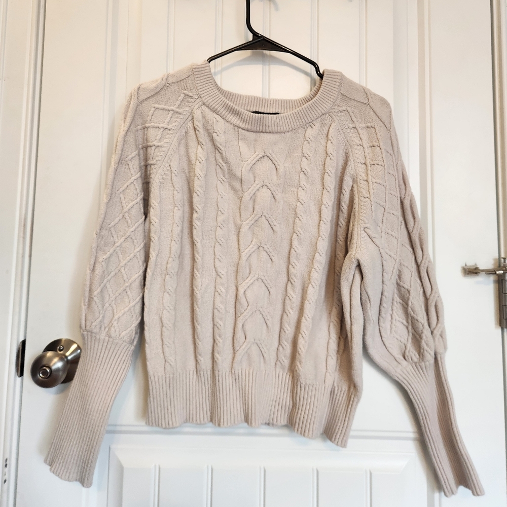 Tahari Cable Knit Sweater in Cream